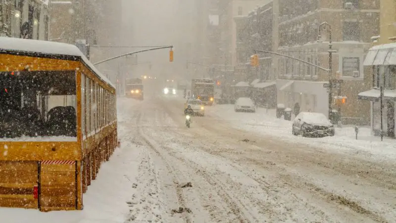 Blizzard warnings, travel bans, and widespread closures as a major winter storm strikes New York City, New York