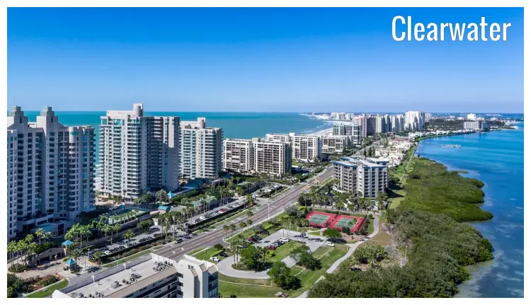 The skyline and cityscape of Clearwater Beach in Florida The skyline and cityscape of Clearwater Beach in Florida