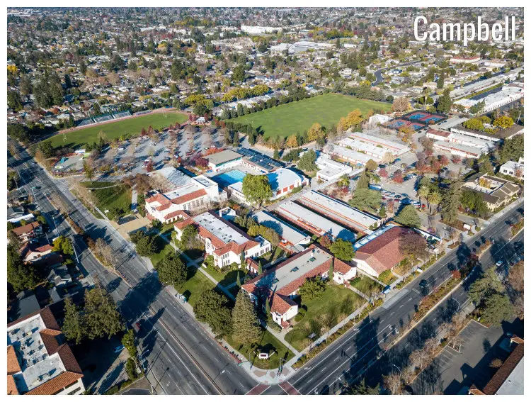 The long roads in the crowded city of Campbell, California The long roads in the crowded city of Campbell, California