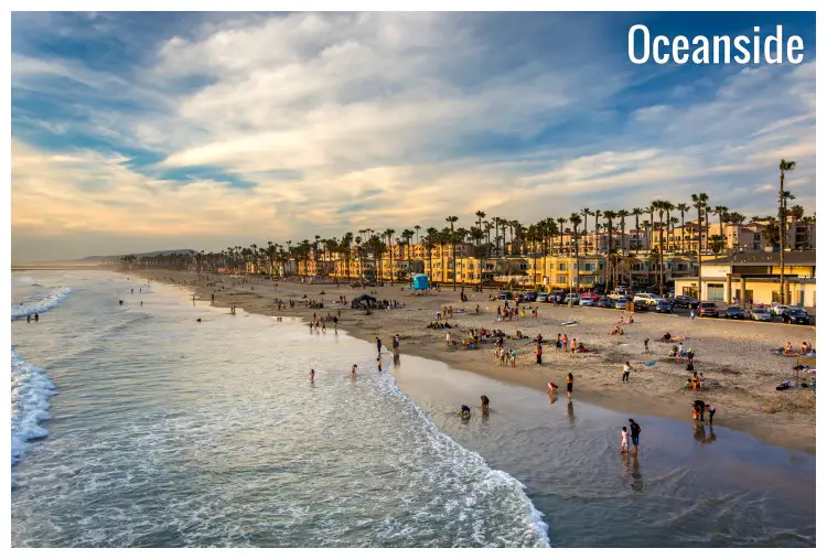The beautiful clean beach of Oceanside City in California