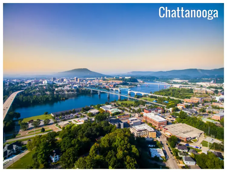 Panorama of the area of Chattanooga, Tennessee