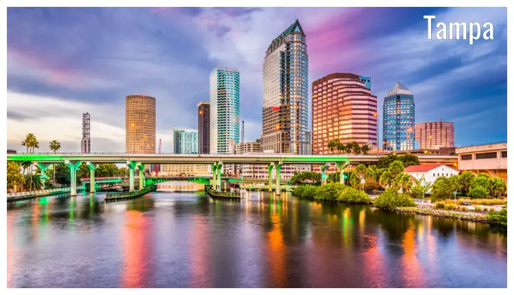 The Hillsborough River flowing under the bridge in Tampa, Florida The Hillsborough River flowing under the bridge in Tampa, Florida