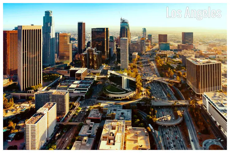 A beautiful view of the detailed layout of Los Angeles in California, USA
