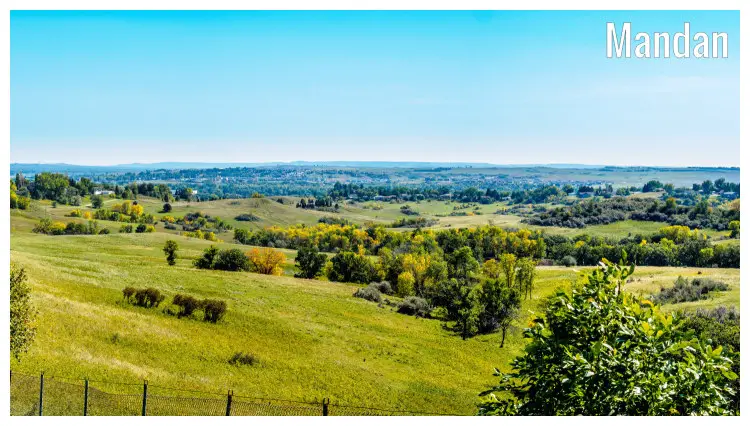 Scenic fields and vast spaces laden with green trees and shrubs in this place near the Mandan Community of North Dakota