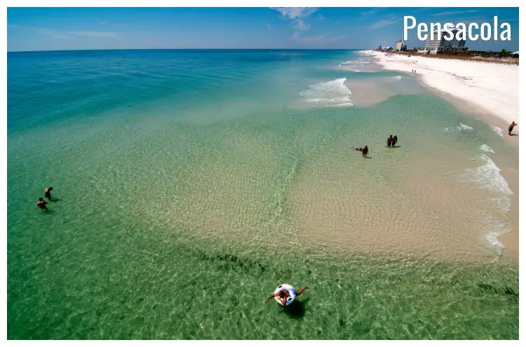 The magnificent clear water of the famed Pensacola Beach, Florida