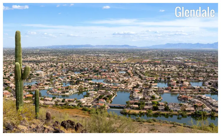 The scenic and watery landscape of Glendale town in Arizona The scenic and watery landscape of Glendale town in Arizona