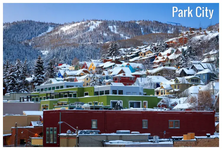 A beautiful sunny winter morning in Park City, Utah A beautiful sunny winter morning in Park City, Utah