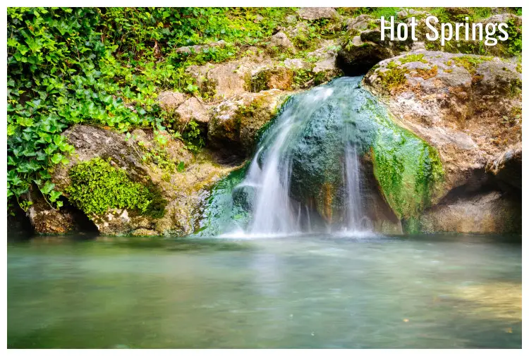 Water falling over rocks in Hot Springs, Arkansas