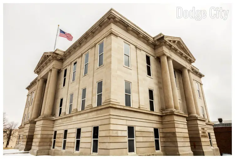 The old stone building that is home to the Ford County Courthouse in Dodge City, Kansas The old stone building that is home to the Ford County Courthouse in Dodge City, Kansas