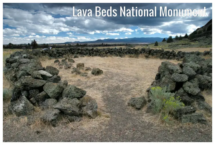 An entrance into a circular arrangement of rocks in Gillems Campsite in Lava Beds National Monument, California An entrance into a circular arrangement of rocks in Gillems Campsite in Lava Beds National Monument, California