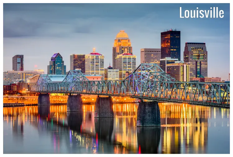 Louisville city at dusk, Kentucky