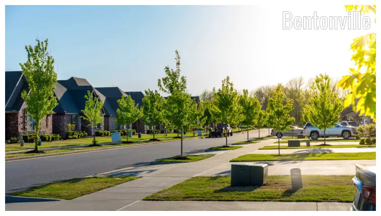 The scenic residential neighborhood in Bentonville, in Northwest Arkansas The scenic residential neighborhood in Bentonville, in Northwest Arkansas