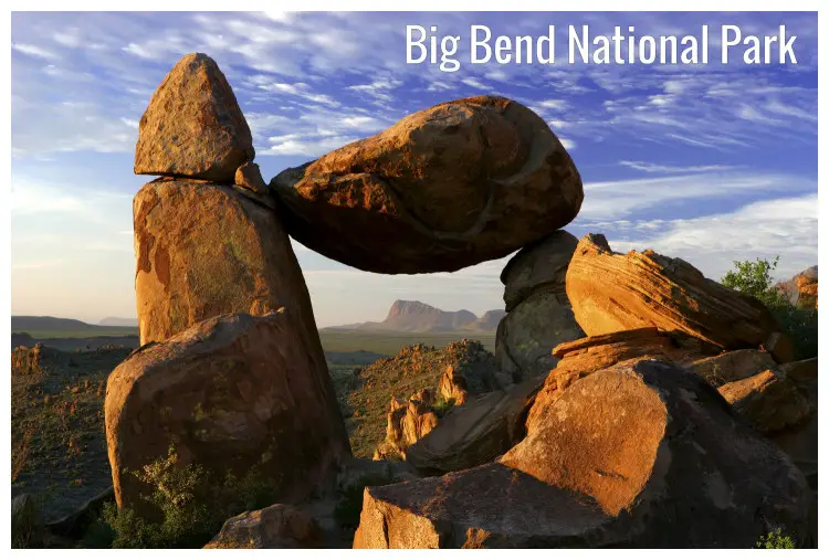 A scenic natural rock formation in the Big Bend National Park, Texas