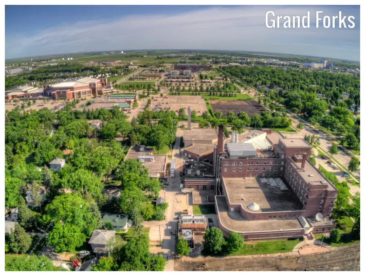 The grand University of North Dakota located in Grand Forks, North Dakota