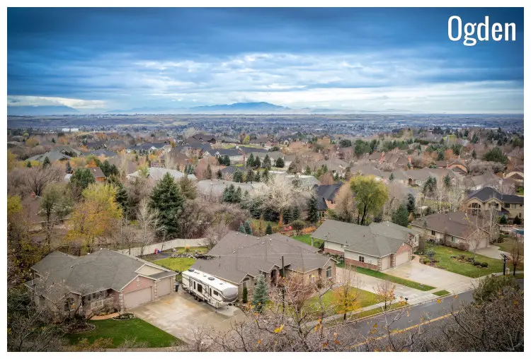 At the end of the fall days, the trees in this scenic area of Ogden, Utah At the end of the fall days, the trees in this scenic area of Ogden, Utah