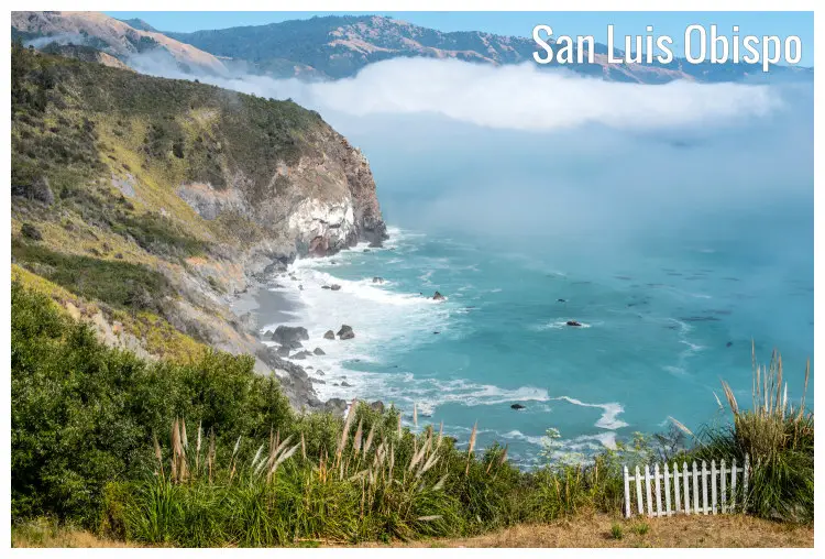 Beautiful blue water surrounded by scenic mountain ranges at the San Luis Obispo, California Beautiful blue water surrounded by scenic mountain ranges at the San Luis Obispo, California