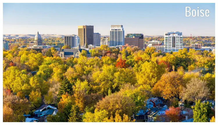 The golden fall season in Boise, Idaho