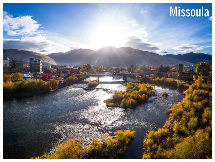 The scenic area surrounding the iconic Higgins Street Bridge in Missoula, Montana