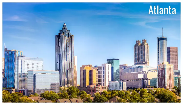 Beautiful sky and cityscape of Atlanta in Georgia, USA Beautiful sky and cityscape of Atlanta in Georgia, USA