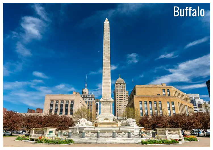 The Niagara square with the McKinley Monument in Buffalo, New York, USA The Niagara square with the McKinley Monument in Buffalo, New York, USA