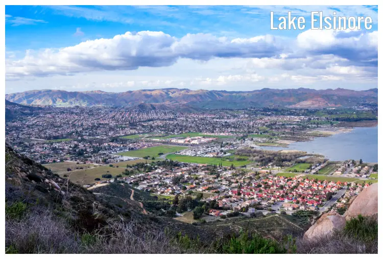 The vast valley of the city of Lake Elsinore, California The vast valley of the city of Lake Elsinore, California
