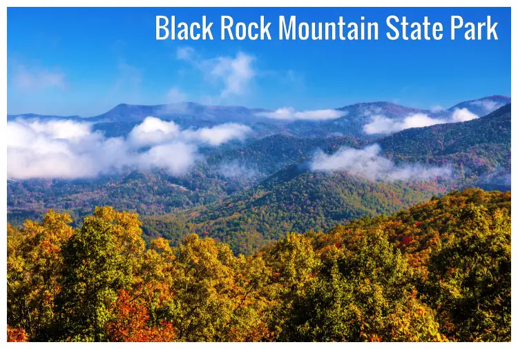The beautifully layered mountain ranges. in the Black Rock Mountain State Park, Georgia