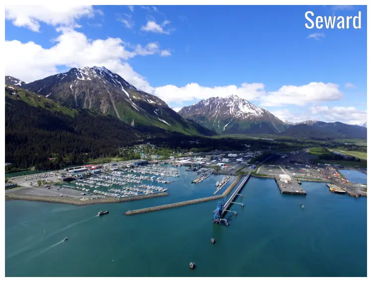 The busy Small Boat Harbor in Seward City, Alaska