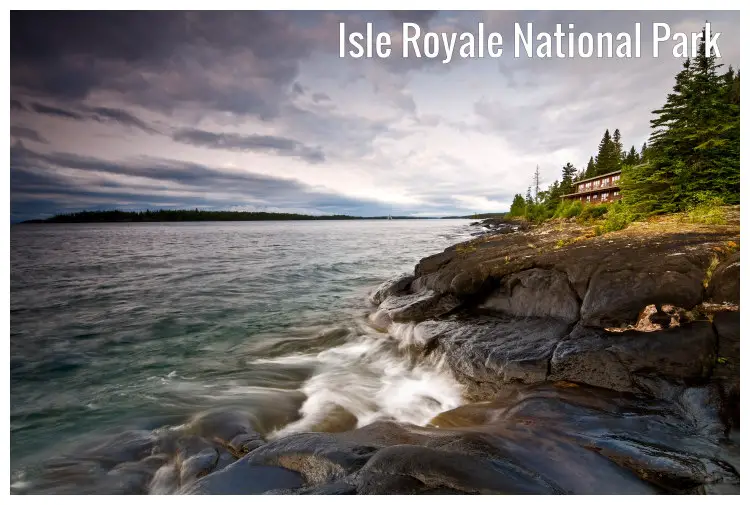 Calm evening waters at the Rock Harbor in Isle Royale National Park, Michigan, USA