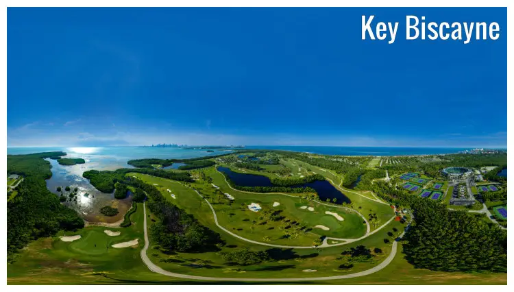 The beautiful and dramatic landscape of the Miami Crandon Park in Key Biscayne, Florida