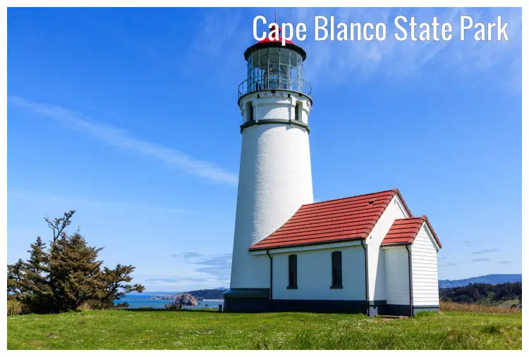 The Cape Blanco Lighthouse in Cape Blanco State Park, Oregon