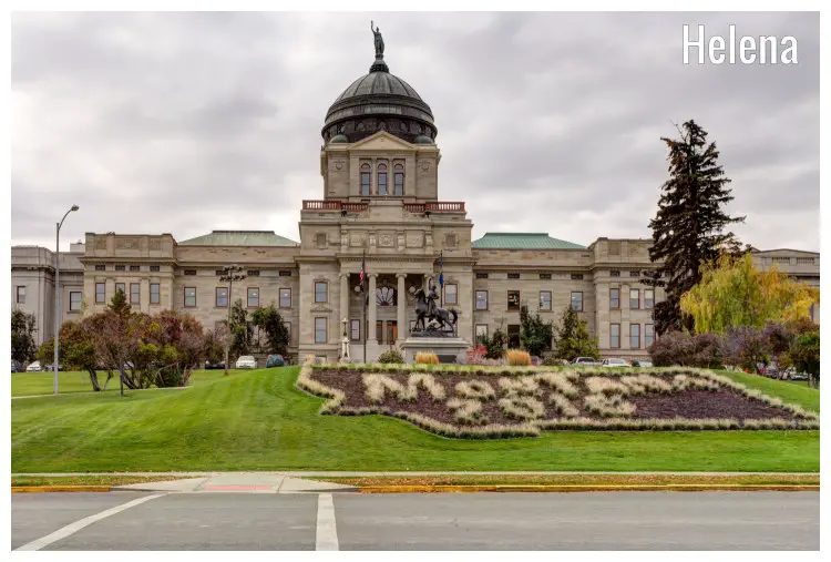 The State Capital building of Montana in Helena city, set on a beautiful natural park