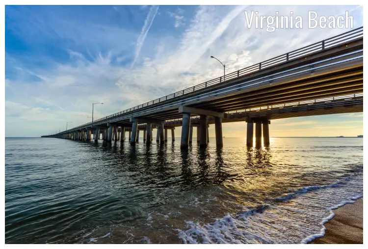 The grand Chesapeake Bay Bridge in Virginia Beach, Virginia The grand Chesapeake Bay Bridge in Virginia Beach, Virginia