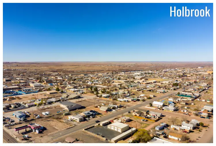 The small town of Holbrook in Arizona