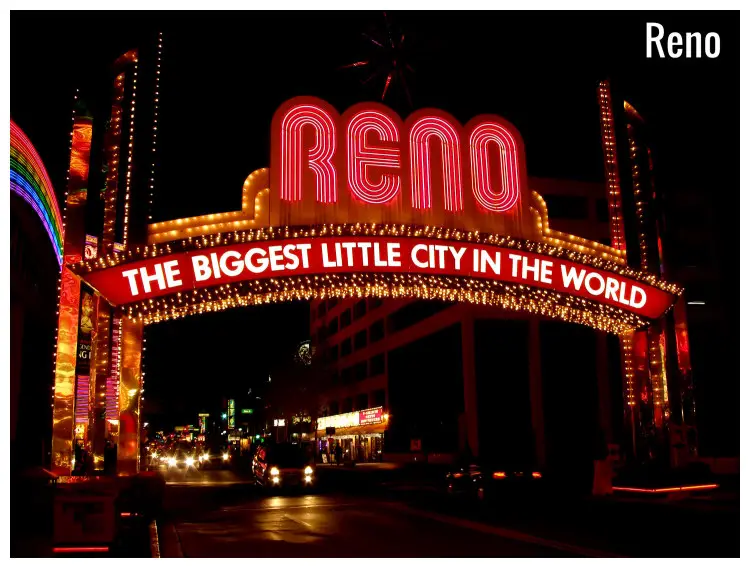 Big signage at the entrance into Reno, Nevada Big signage at the entrance into Reno, Nevada
