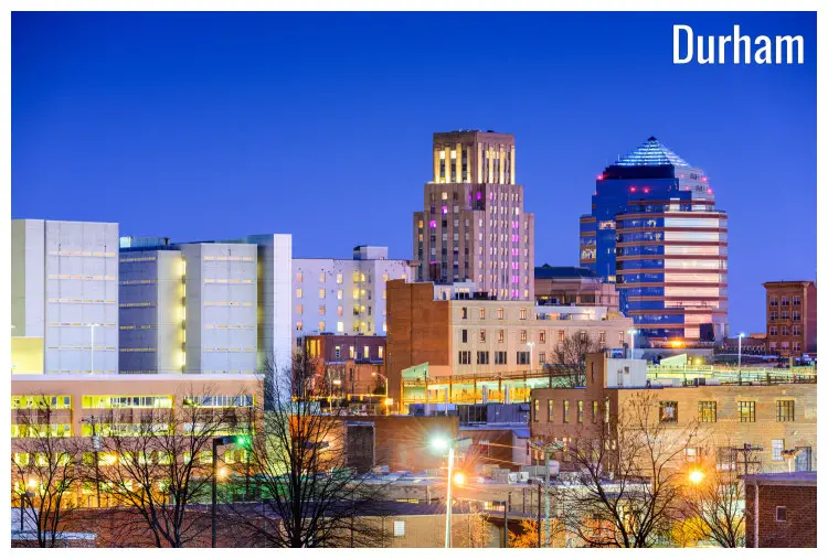 The amazing skyscape of Durham City in North Carolina