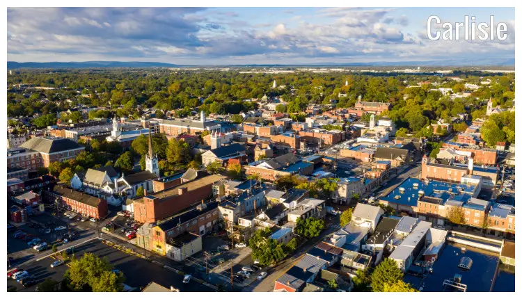 The scenic green city of Carlisle in Pennsylvania