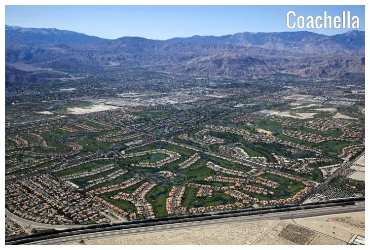 A vast landscape of the famed Coachella Valley in California