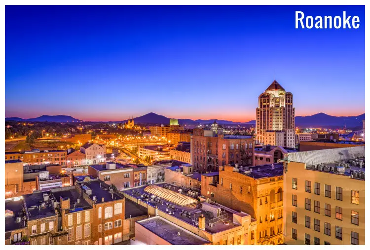 Stunning dawn in the city of Roanoke, Virginia Stunning dawn in the city of Roanoke, Virginia