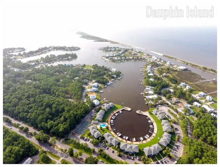 The scenic Dauphin Island in Alabama