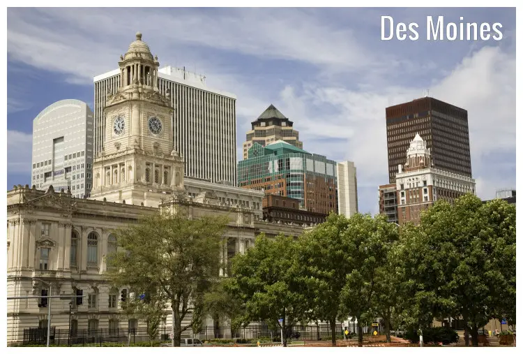 City buildings in Des Moines, Iowa
