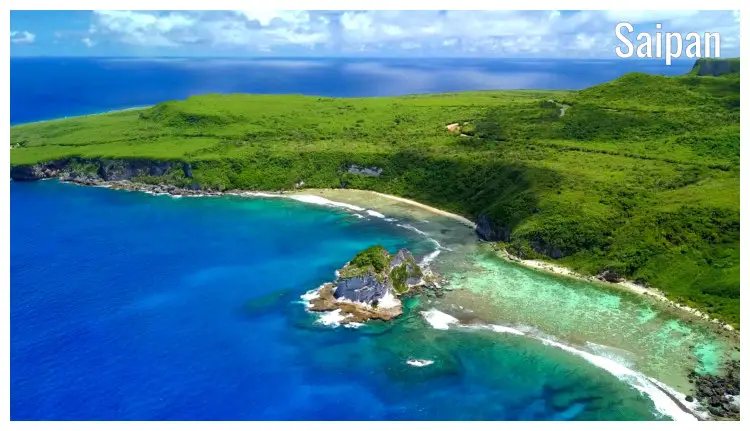 Beautiful clear waters and white sandy beaches around the stunning Bird Island in Saipan, Northern Mariana Islands Beautiful clear waters and white sandy beaches around the stunning Bird Island in Saipan, Northern Mariana Islands
