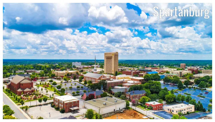 Panorama of downtown Spartanburg in South Carolina Panorama of downtown Spartanburg in South Carolina