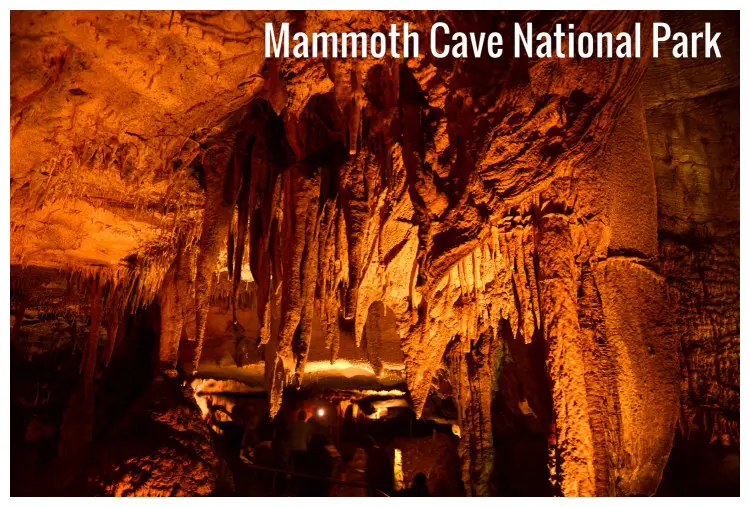 The attractive frozen Niagara in the historical Mammoth Cave National Park, Kentucky The attractive frozen Niagara in the historical Mammoth Cave National Park, Kentucky