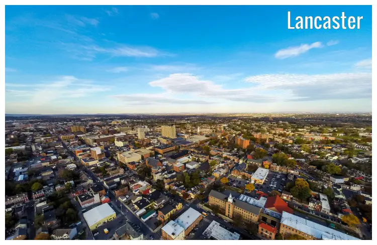 The city of Lancaster, Pennsylvania, in a stunning early morning panorama The city of Lancaster, Pennsylvania, in a stunning early morning panorama