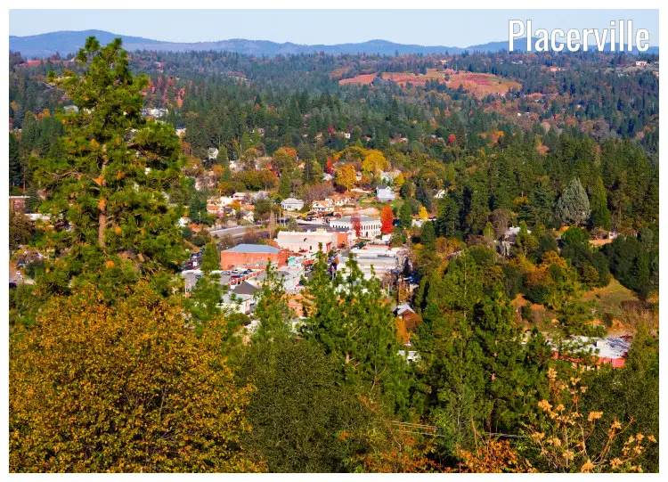 A golden and brownish illumination over Placerville in California, during the fall A golden and brownish illumination over Placerville in California, during the fall