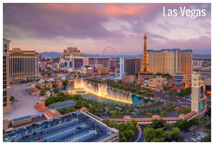 A night aerial view of the Las Vegas strip in Nevada, USA A night aerial view of the Las Vegas strip in Nevada, USA