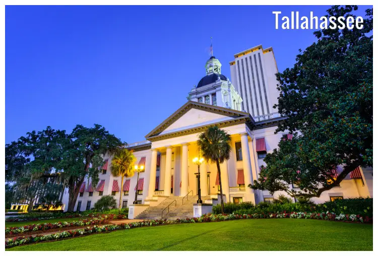 The old and new capitol building in Tallahassee, Florida The old and new capitol building in Tallahassee, Florida