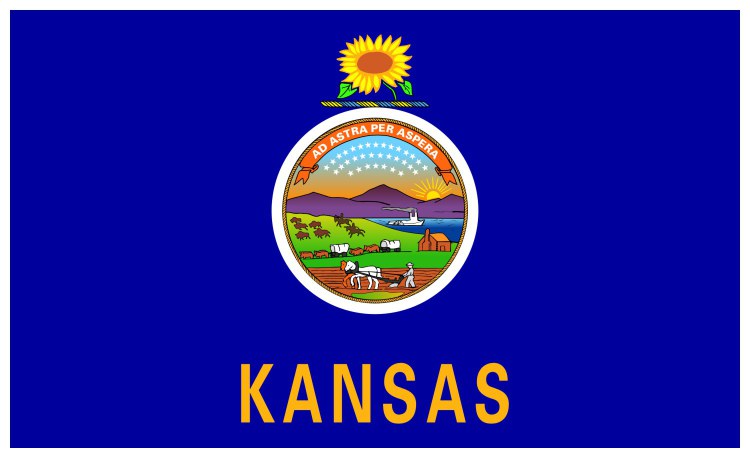 Flag of Kansas, USA